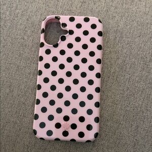 Velvet Caviar Pink and Black Polka Dot Phone Case iPhone 16 Plus